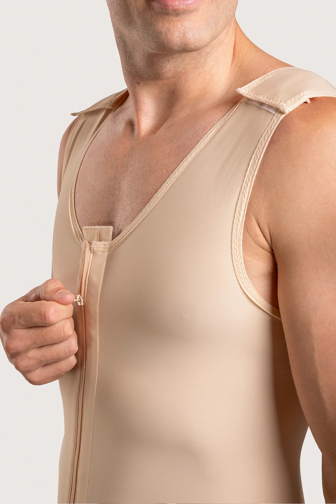 Body de Compresión Masculino con Cierre – Mitad de Muslo (Mod. MG02)