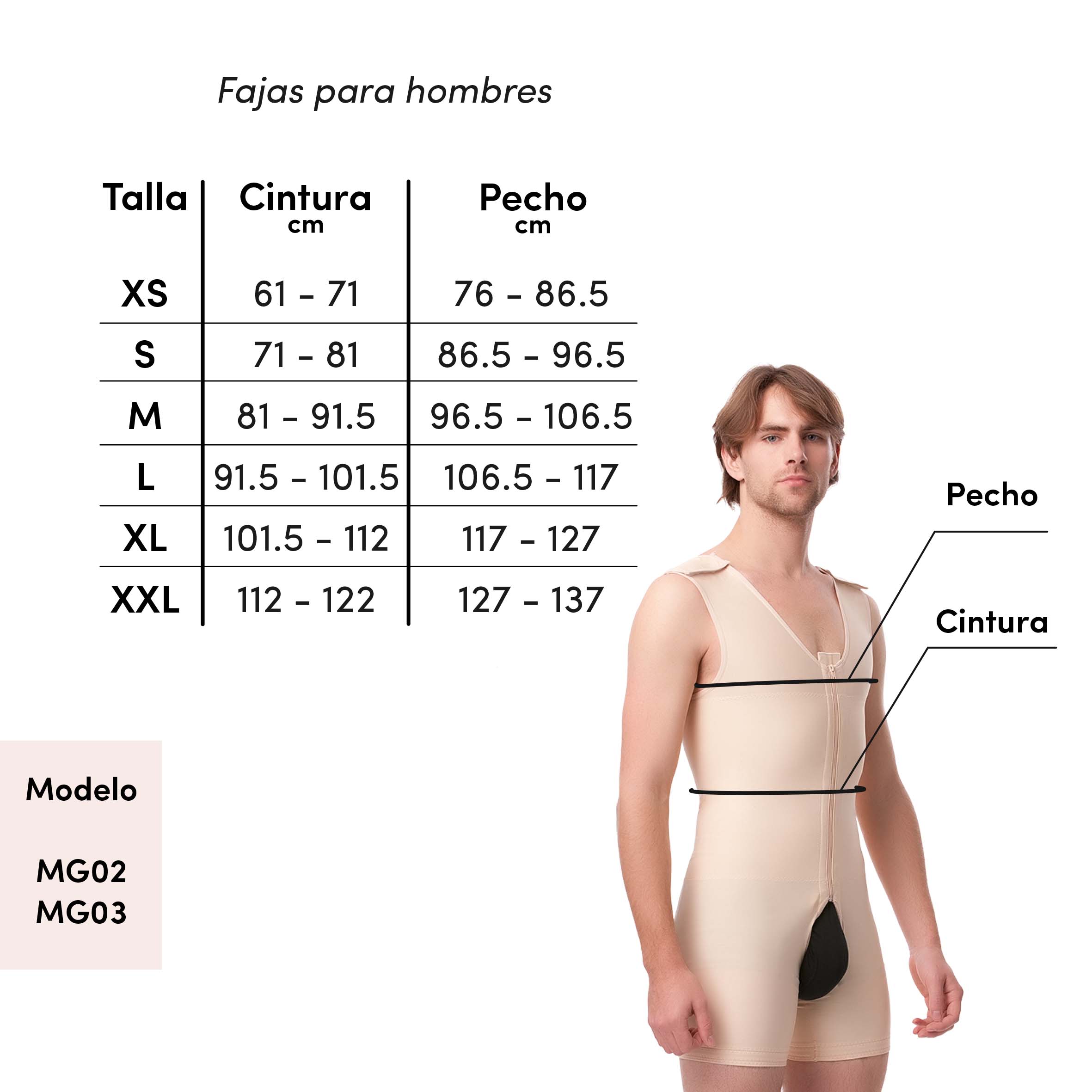 Faja de medio cuerpo para hombre (MG02)